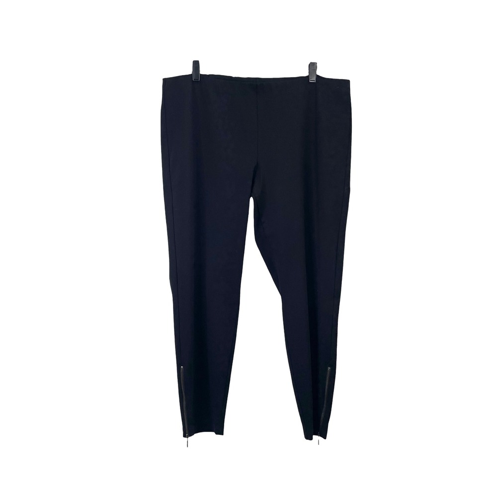 Eileen Fisher System ponte slim‎ ankle zip black pants Size 1X